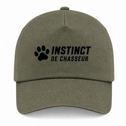 Casquette Chasse - Instinct de chasseur - Empreinte - Kaki / Noir