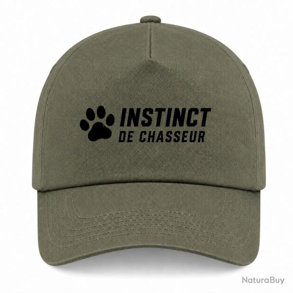 Casquette Chasse - Instinct de chasseur - Empreinte - Kaki / Noir
