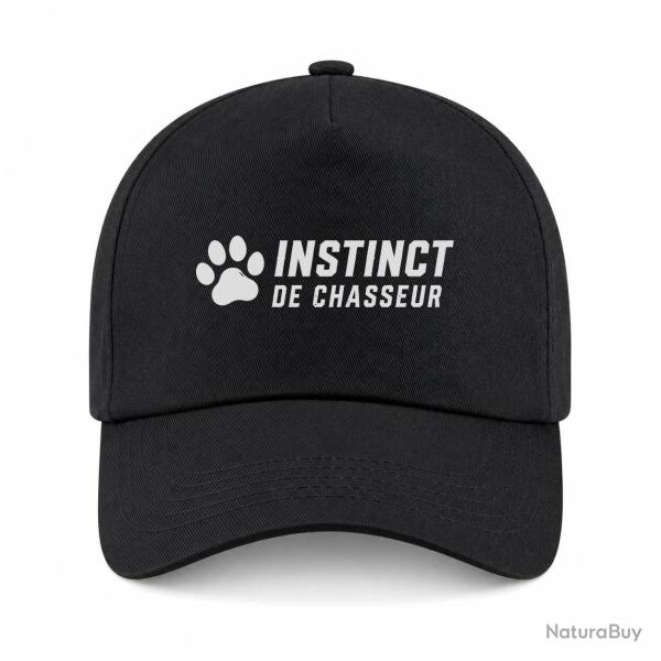 Casquette Chasse - Instinct de chasseur - Empreinte - Noir