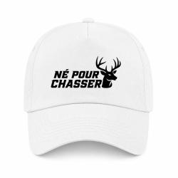 Casquette Chasse - N&eacute; pour chasser - Silhouette de cerf - Blanc