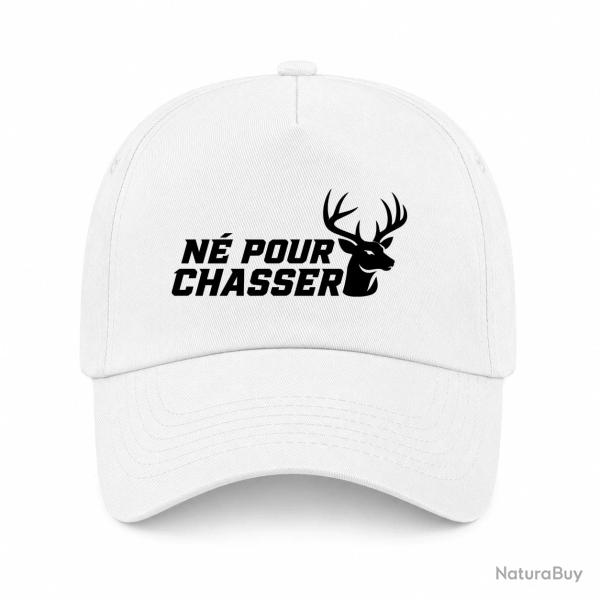 Casquette Chasse - N� pour chasser - Silhouette de cerf - Blanc