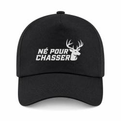 Casquette Chasse - N&eacute; pour chasser - Silhouette de cerf - Noir