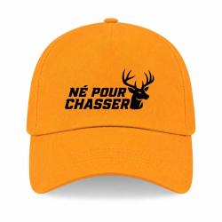 Casquette Chasse - N&eacute; pour chasser - Silhouette de cerf - Jaune