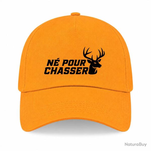 Casquette Chasse - N� pour chasser - Silhouette de cerf - Jaune