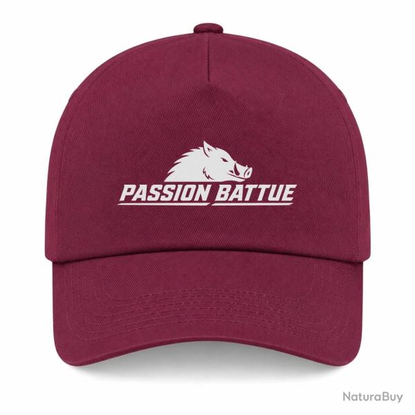 Casquette Chasse - Passion battue - Sanglier courant - Bordeaux