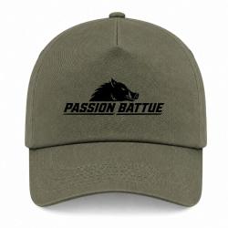 Casquette Chasse - Passion battue - Sanglier courant - Kaki / Noir