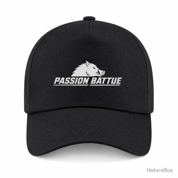 Casquette Chasse - Passion battue - Sanglier courant - Noir