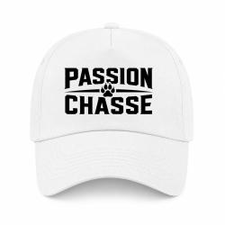 Casquette Chasse - Passion chasse - Empreinte orange - Blanc