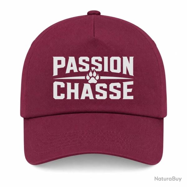 Casquette Chasse - Passion chasse - Empreinte orange - Bordeaux