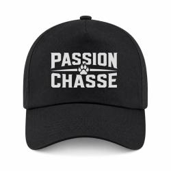 Casquette Chasse - Passion chasse - Empreinte orange - Noir