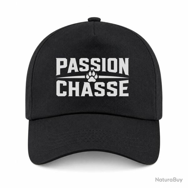 Casquette Chasse - Passion chasse - Empreinte orange - Noir