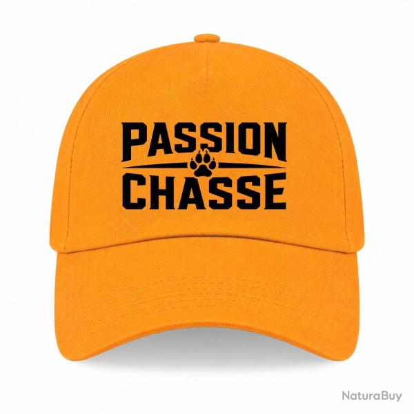 Casquette Chasse - Passion chasse - Empreinte orange - Jaune