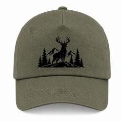 Casquette Chasse - Seigneur des montagnes - Cerf - Kaki / Noir