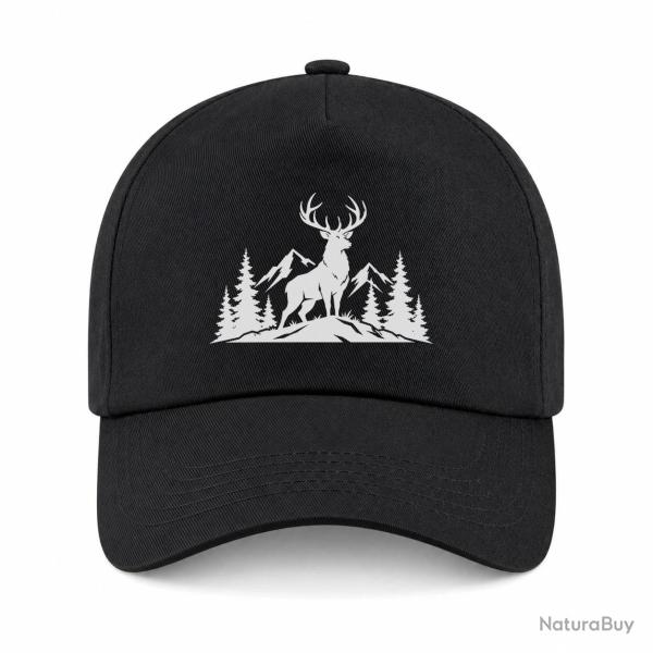Casquette Chasse - Seigneur des montagnes - Cerf - Noir
