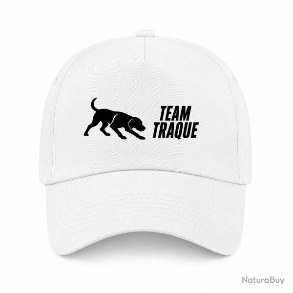 Casquette Chasse - Team traque - Sanglier en action - Blanc