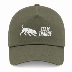 Casquette Chasse - Team traque - Sanglier en action - Kaki / Blanc