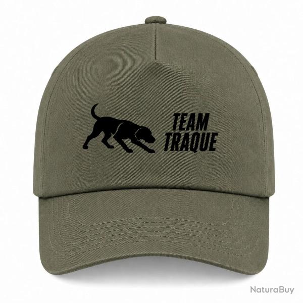 Casquette Chasse - Team traque - Sanglier en action - Kaki / Noir