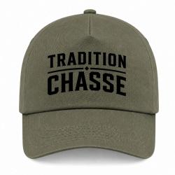 Casquette Chasse - Tradition chasse - Vintage - Kaki / Noir