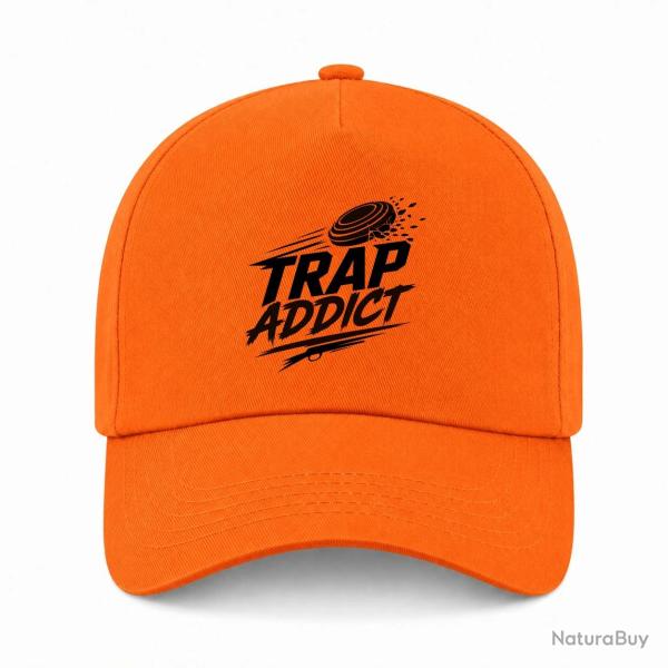 Casquette Ball Trap - Accro au Trap - Passion plateaux - Orange