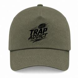 Casquette Ball Trap - Accro au Trap - Passion plateaux - Kaki / Noir