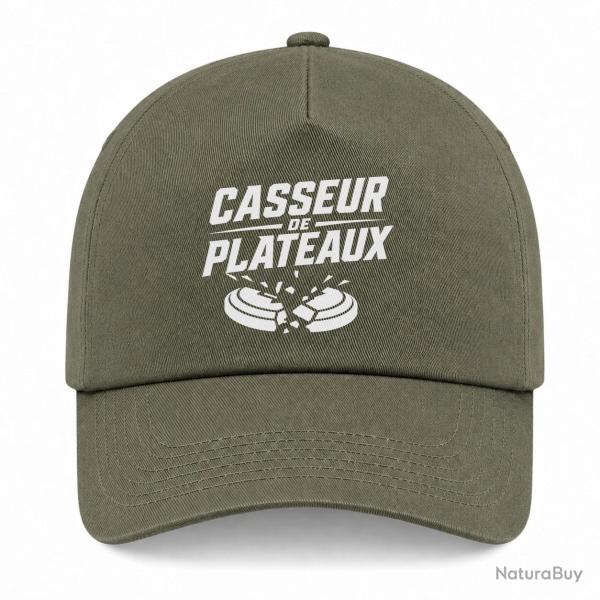 Casquette Ball Trap - Casseur de plateaux - Impact explosif - Kaki / Blanc