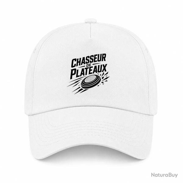 Casquette Ball Trap - Chasseur de plateaux - �cusson tireur - Blanc