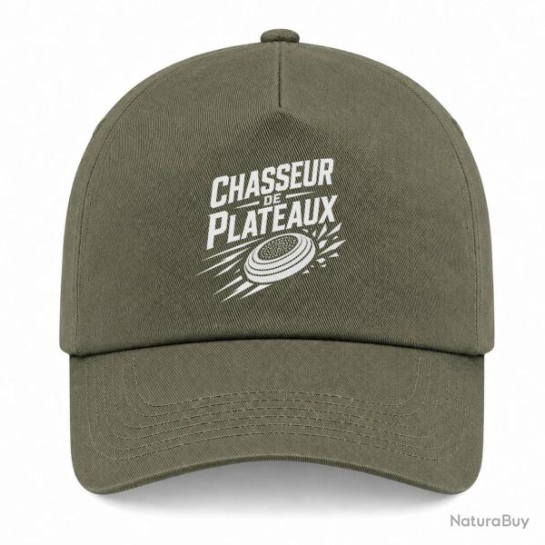 Casquette Ball Trap - Chasseur de plateaux - �cusson tireur - Kaki / Blanc