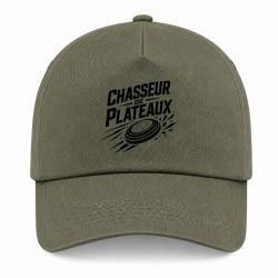 Casquette Ball Trap - Chasseur de plateaux - &Eacute;cusson tireur - Kaki / Noir