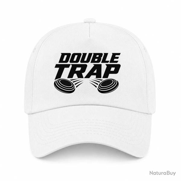 Casquette Ball Trap - Double Trap - Deux plateaux - Blanc