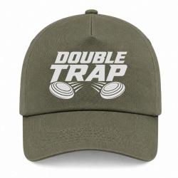 Casquette Ball Trap - Double Trap - Deux plateaux - Kaki / Blanc