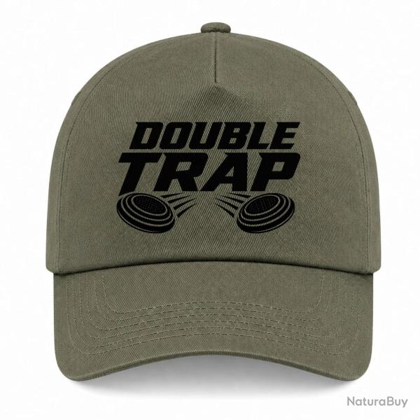 Casquette Ball Trap - Double Trap - Deux plateaux - Kaki / Noir
