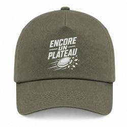 Casquette Ball Trap - Encore un plateau - Slogan passion - Kaki / Blanc