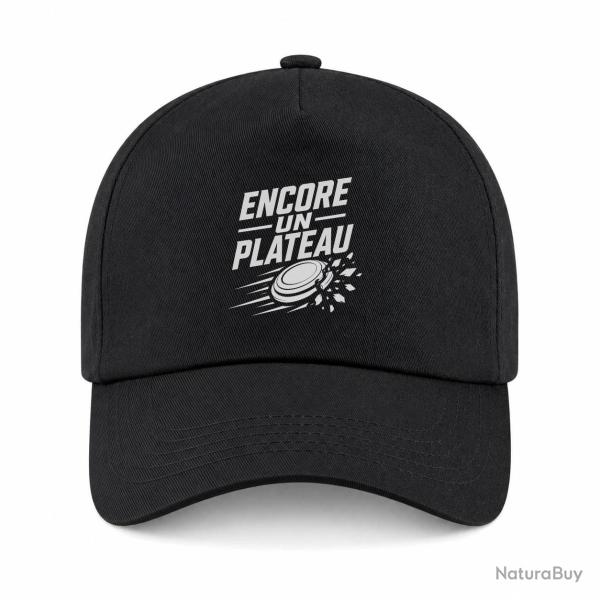 Casquette Ball Trap - Encore un plateau - Slogan passion - Noir