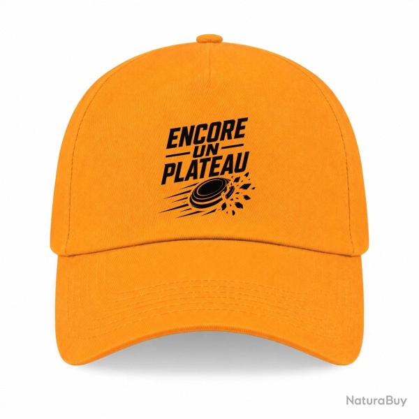 Casquette Ball Trap - Encore un plateau - Slogan passion - Jaune
