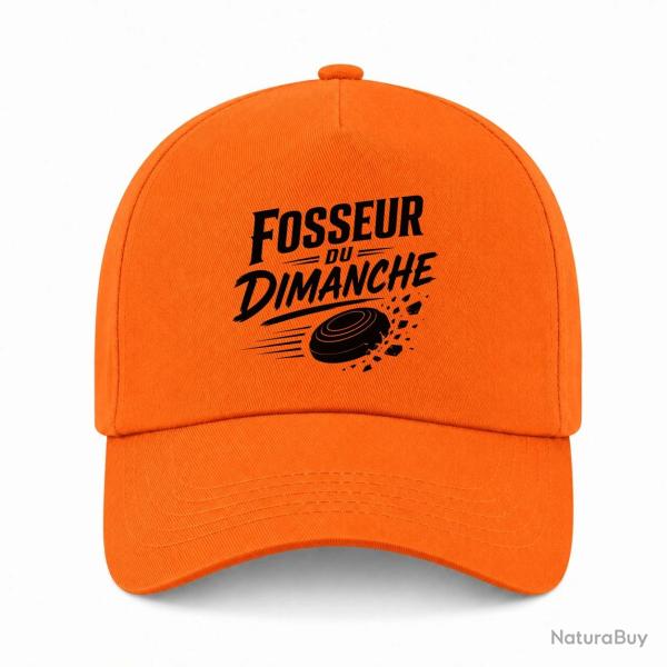 Casquette Ball Trap - Fosseur du dimanche - Tireur loisir - Orange