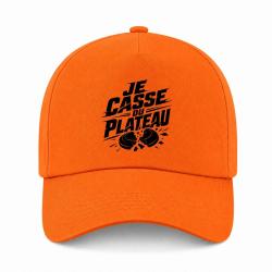 Casquette Ball Trap - Je casse du plateau - Slogan tireur - Orange