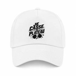 Casquette Ball Trap - Je casse du plateau - Slogan tireur - Blanc