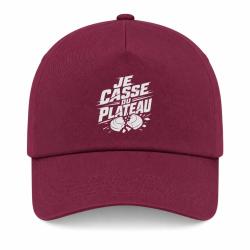 Casquette Ball Trap - Je casse du plateau - Slogan tireur - Bordeaux