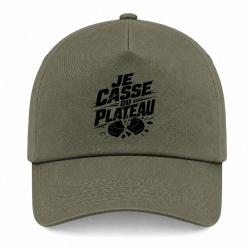 Casquette Ball Trap - Je casse du plateau - Slogan tireur - Kaki / Noir