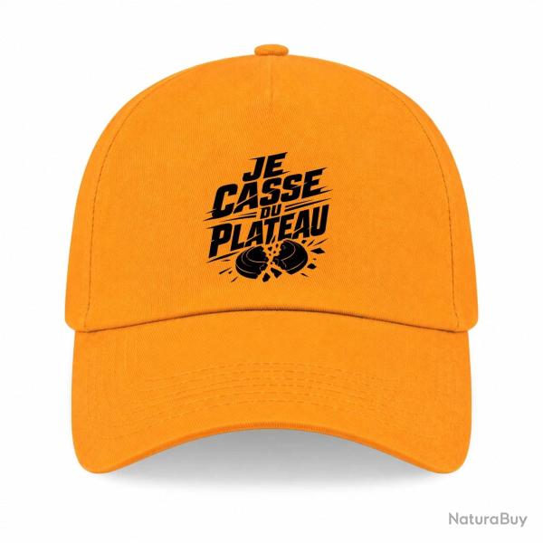 Casquette Ball Trap - Je casse du plateau - Slogan tireur - Jaune