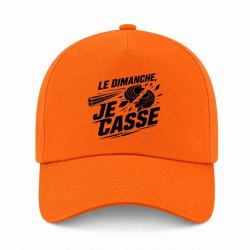 Casquette Ball Trap - Le dimanche je casse - Stand de tir - Orange