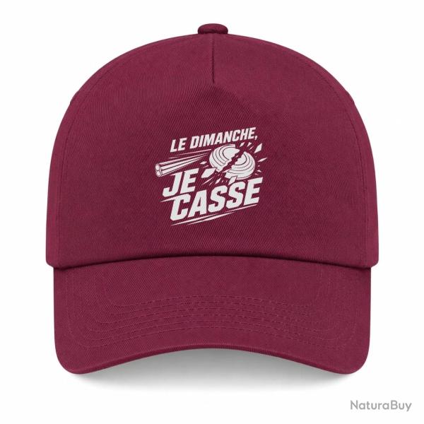 Casquette Ball Trap - Le dimanche je casse - Stand de tir - Bordeaux