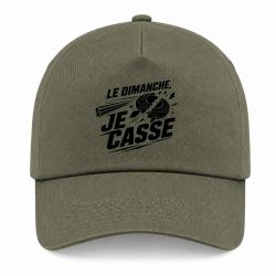 Casquette Ball Trap - Le dimanche je casse - Stand de tir - Kaki / Noir