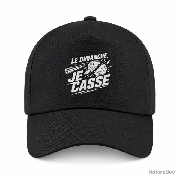 Casquette Ball Trap - Le dimanche je casse - Stand de tir - Noir
