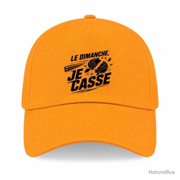 Casquette Ball Trap - Le dimanche je casse - Stand de tir - Jaune