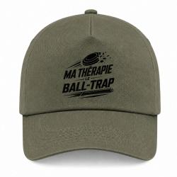Casquette Ball Trap - Ma th&eacute;rapie, le Ball Trap - Humour - Kaki / Noir