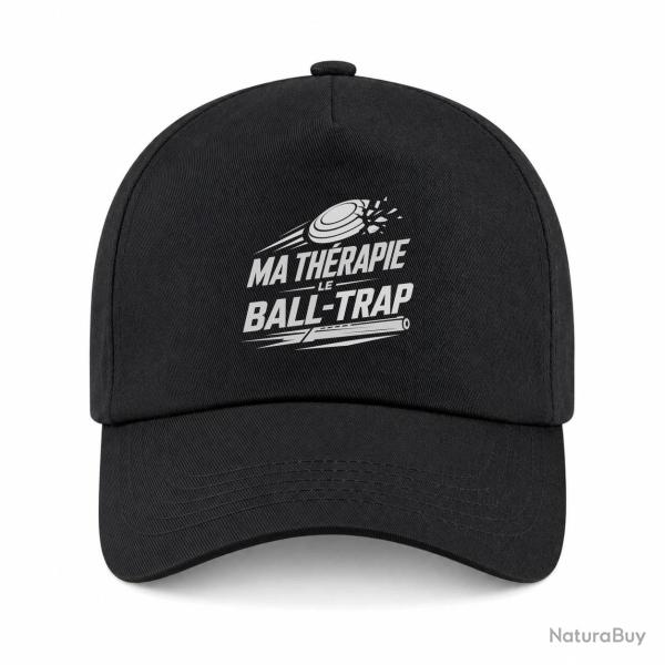Casquette Ball Trap - Ma th�rapie, le Ball Trap - Humour - Noir