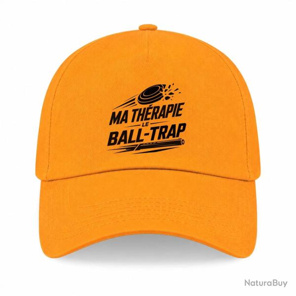 Casquette Ball Trap - Ma th�rapie, le Ball Trap - Humour - Jaune