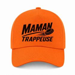 Casquette Ball Trap - Maman trappeuse - Cadeau personnalis&eacute; - Orange
