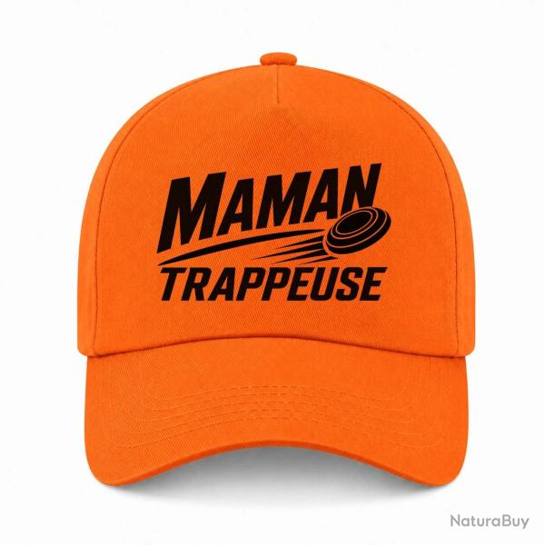 Casquette Ball Trap - Maman trappeuse - Cadeau personnalis� - Orange